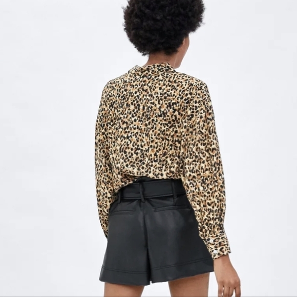 Zara leopard print button down shirt small - Picture 5 of 15